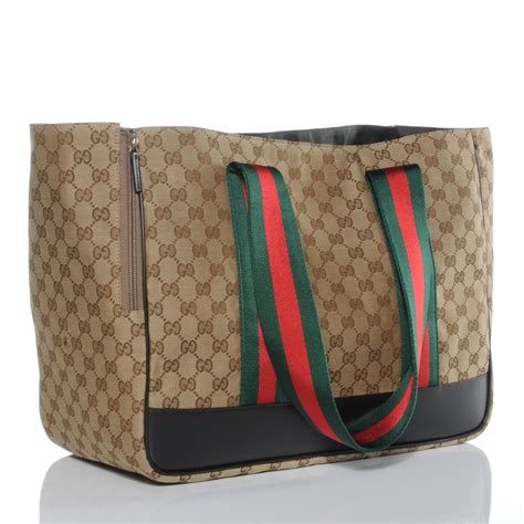 gucci inspired dog carrier|Gucci monogram web dog carrier.